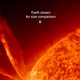 Illustration for article titled What a Giant Solar Flare Would Look Like Next to Earth